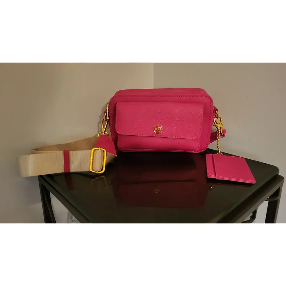 Joy Clean & Chic Saffiano Leather Crossbody Bag Beautiful Pink w/Card Holder